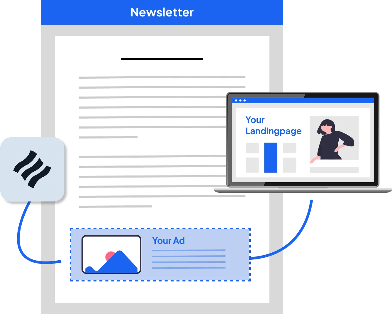 Adspective dashboard showing how dynamic newsletter ads work